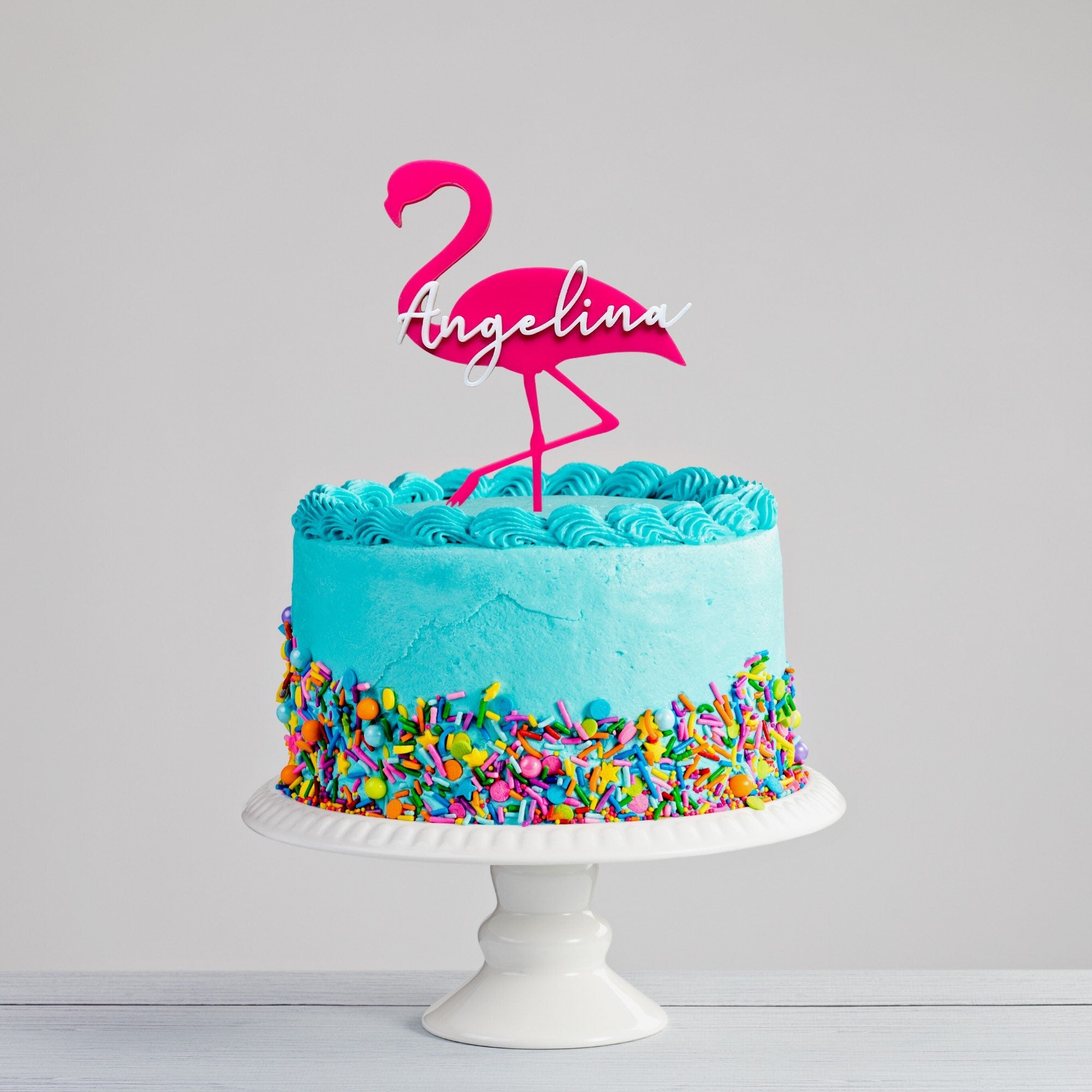 Flamingo Birthday Cake Topper | Zazzle