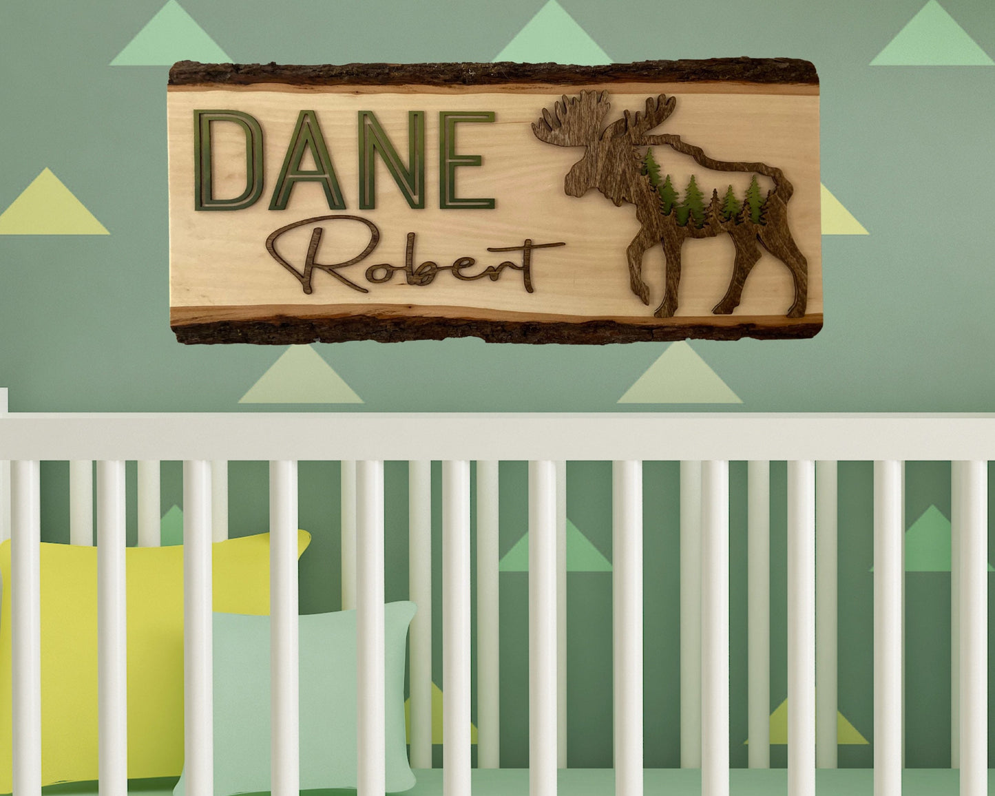 Boys Woodland Room Sign, Baby Boy Nursery Sign, Name Sign, Moose, Rustic, Custom Baby Sign, Woodland Animals